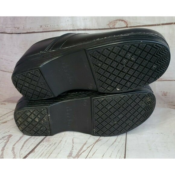 Dansko XP Black All Leather Slip-Resistant Women's Clogs Shoes Sz 38 U.S 7 1/2 - Picture 8 of 12